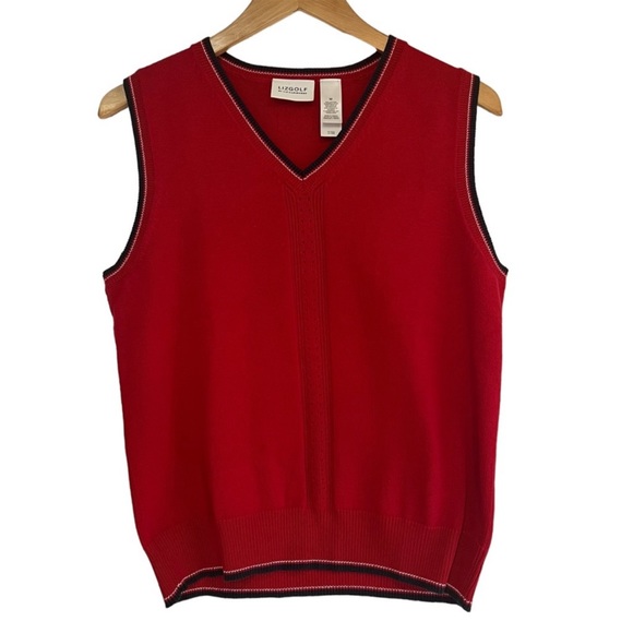 Liz Claiborne Sweaters - Liz Claiborne Golf red & black cotton sweater vest size M excellent condition